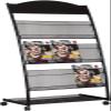 ZGYOZMNG Foldable Floor-Standing Literature Rack, Black Steel Magazine Holder (A) view 1
