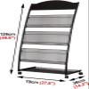 ZGYOZMNG Foldable Floor-Standing Literature Rack, Black Steel Magazine Holder (A) view 2