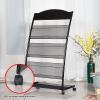ZGYOZMNG Foldable Floor-Standing Literature Rack, Black Steel Magazine Holder (A) view 3