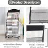ZGYOZMNG Foldable Floor-Standing Literature Rack, Black Steel Magazine Holder (A) view 4