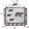 CWCQGH Rustic Metal Fireplace Screen, 3-Panel Mesh Spark Guard view 4