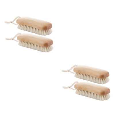 4-Piece Wooden-Handle Cleaning Brush Set