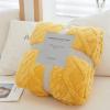 Chickwin Cozy Blanket, Solid-Color White, Plush Fleece Flannel Sofa Blanket, Warm Winter Throw, Soft Home Blanket for Sofa, Bed or Couch, 70 x 100 cm, Yellow view 2