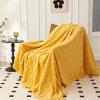 Chickwin Cozy Blanket, Solid-Color White, Plush Fleece Flannel Sofa Blanket, Warm Winter Throw, Soft Home Blanket for Sofa, Bed or Couch, 70 x 100 cm, Yellow view 3