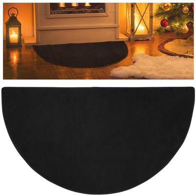 Half-Round Fireproof Hearth Mat, 61 x 105 cm, Two-Layer Fire-Resistant Rug for Fireplace, Kitchen, Grill and Camping