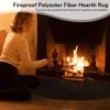Half-Round Fireproof Hearth Mat, 61 x 105 cm, Two-Layer Fire-Resistant Rug for Fireplace, Kitchen, Grill and Camping view 2