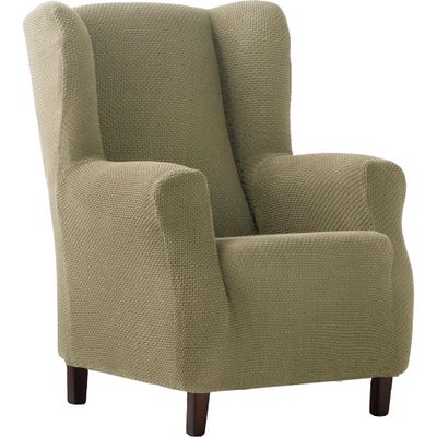 ECOMMERC3 Two-Way Stretch Wingback Chair Cover, Breathable Linen-Look Fabric
