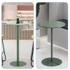 TWHZSAI Small Round Green Side Table, Waterproof Metal Bistro Table view 3