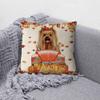 GABSHAIM Goldendoodle Decorative Pillow Cover, Dog and Autumn Maple Leaf Design, Linen, 16 x 16 in, Double-Sided view 3