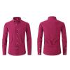 RUMAOZIA Men's Linen Shirt, Lightweight Solid-Color Stand-Collar Long-Sleeve Shirt view 3