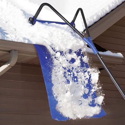 Roof Snow Shovel, 1.56 m Extendable, 5-Piece Adjustable Aluminum Pole