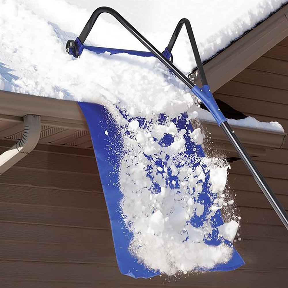 Roof Snow Shovel, 1.56 m Extendable, 5-Piece Adjustable Aluminum Pole