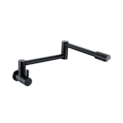 YWJFSA Wall-Mount Kitchen Sink Faucet, Foldable, Single-Handle Cold Water, Black