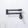 YWJFSA Wall-Mount Kitchen Sink Faucet, Foldable, Single-Handle Cold Water, Black view 2