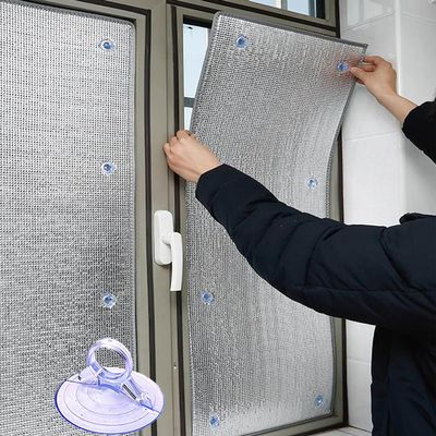 LRYELWA 1-Pack Reflective Privacy and Thermal Insulation Window Film, 8 mm, UV and Sun Protection, 130 x 130 cm, with Suction Cups