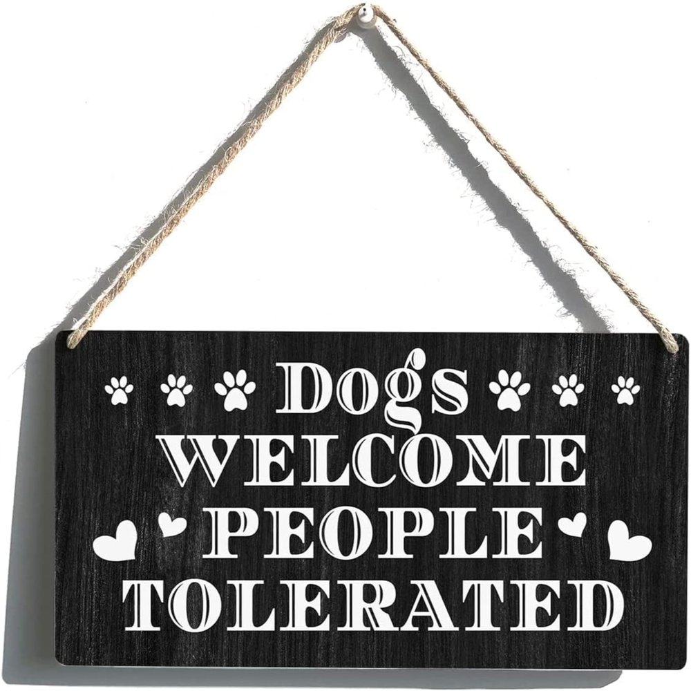 Wooden Sign "Welcome People Tolerated," Rustic Wall Art, Home Decor, 12.7 x 12.7 cm