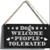 Wooden Sign "Welcome People Tolerated," Rustic Wall Art, Home Decor, 12.7 x 12.7 cm view 1
