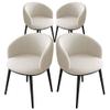 Modern Dining Chairs, Set of 4, with Comfortable Faux Leather Armrests and Sturdy Metal Legs view 1