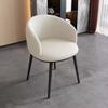 Modern Dining Chairs, Set of 4, with Comfortable Faux Leather Armrests and Sturdy Metal Legs view 2