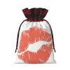 Gift Bags with Red Kiss Print and Drawstring view 2