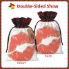 Gift Bags with Red Kiss Print and Drawstring view 3