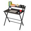 Compact Folding Computer Desk for Small Spaces, 2-Tier Shelf, No Assembly, Black, 80 cm view 1