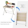 Compact Folding Computer Desk for Small Spaces, 2-Tier Shelf, No Assembly, Black, 80 cm view 3