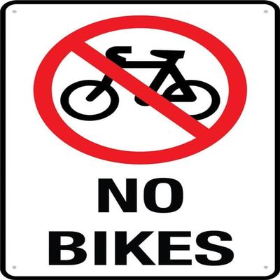 "No Bikes" Signs for Outdoor Use, Metal Signs for Business, Office, Home, Delivery, Street and Garden, 12 x 12 in
