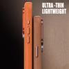LUOTILAG Brown Slim Magnetic Vegan Leather Case for iPhone 16 Series view 3