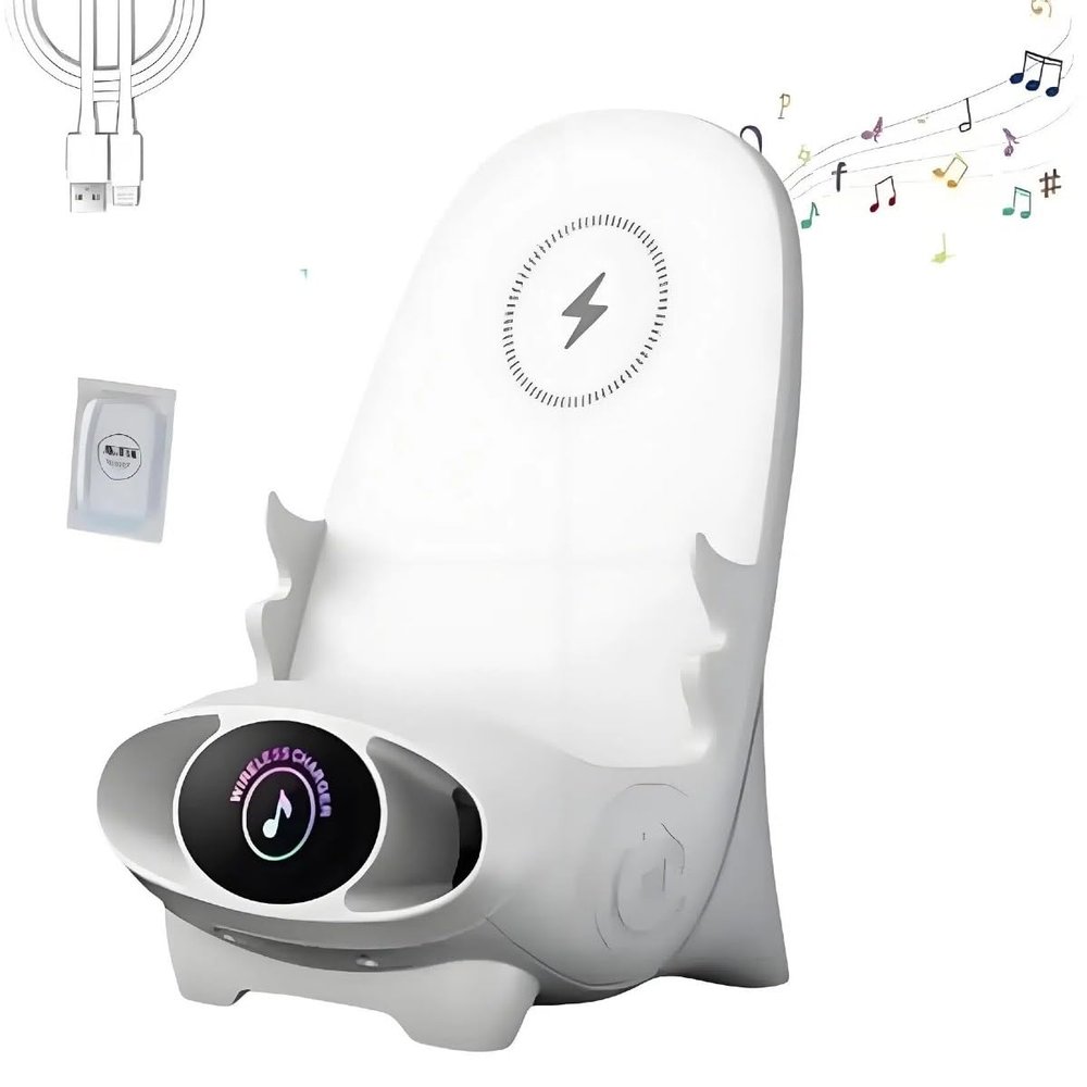 Yamajifactory 2024 Mini Chair Wireless Fast Charger & Phone Holder with Incense, White