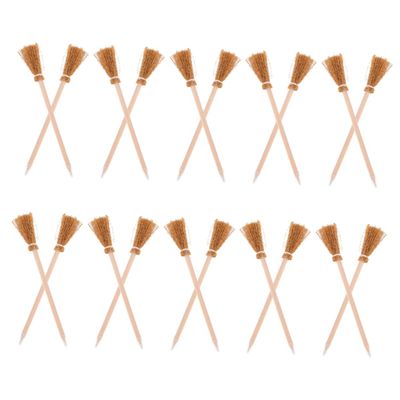 Halloween Broomstick Pencils, 20-Piece Wooden Decorative Set
