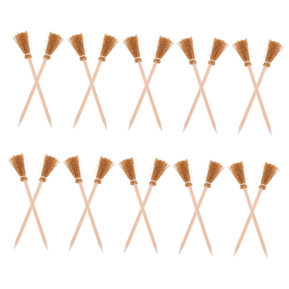 Halloween Broomstick Pencils, 20-Piece Wooden Decorative Set