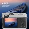 4K Digital Camera for Photography, 48 MP Vlogging Camera with 16x Digital Zoom, Compact Travel Camera with 2.8-Inch Screen for Beginners, Black view 4