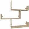 MARAND Modern Wall Shelf, 3 Shelves, Engineered Wood, Sonoma view 3