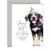 63rd Birthday Card for Uncle – Party Dog, Happy Birthday, 12.7 x 17.8 cm view 1