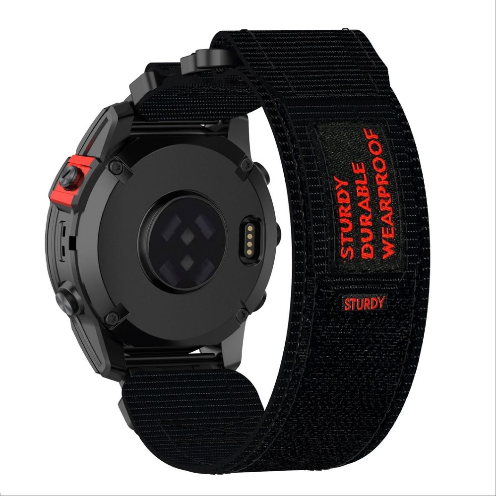 GIOPUEY Compatible Replacement Band for COROS VERTIX 1/Amazfit Falcon, Braided Nylon, Elastic, Unisex - Black