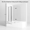 3-Piece Bathtub Shower Screen 160 x 140 cm, Folding, with Fixed Panel view 4