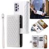 Flip Leather Phone Case with Lanyard for Samsung Galaxy A15/A54/A34/A24/A14/A53/A73/A33/A23/A13/A52/A51/A50, Zipper Wallet Card Holder, White, for A15 (5G) view 2