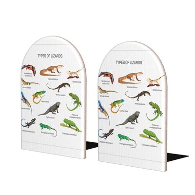 Lizard Wood Bookends for Shelves, 1 Pair