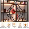 Industrial-Style LED Liquor Wall Shelf with Glass Holder view 4