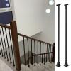 Iron Stair Railing Post, Black, Floor-Mounted, 74.9 cm, 2-Pack view 1
