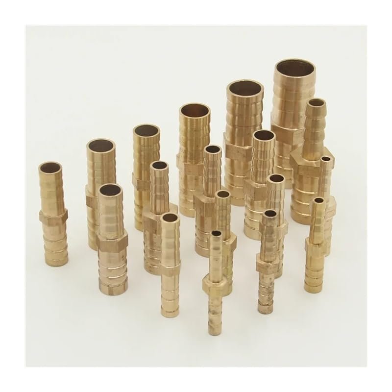 Brass 2-Way Reducing Straight Hose Barb Fitting, 25 mm to 16 mm