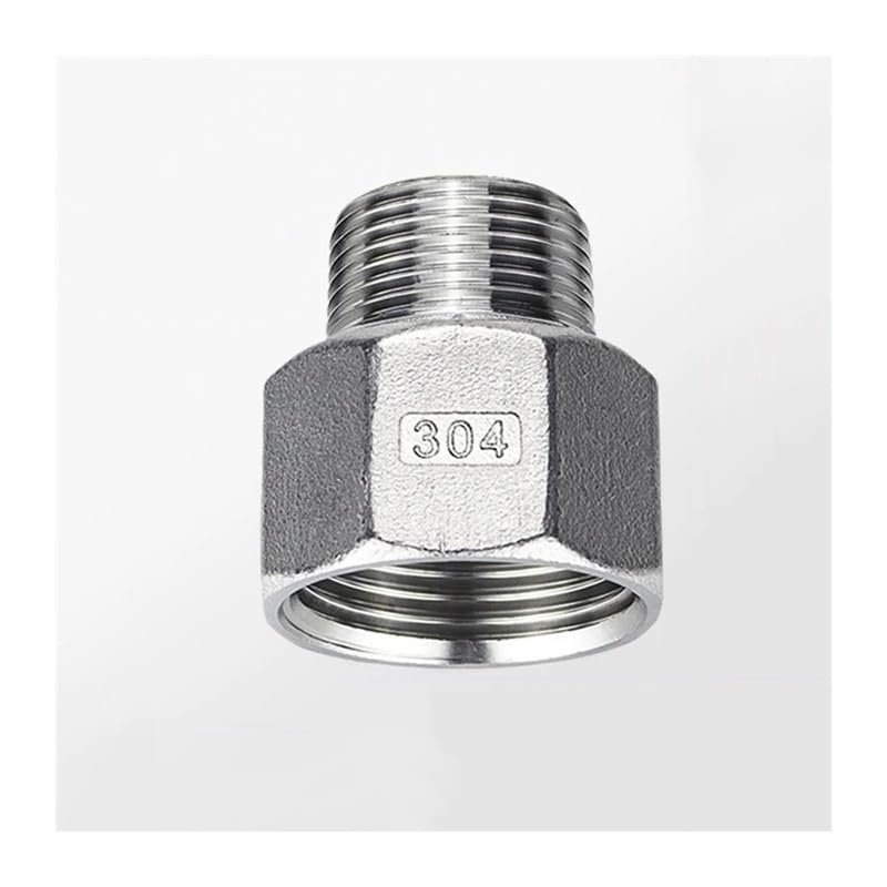 IDGTTLDF Female-to-Male 304 Stainless Steel Socket Reducer Pipe Fitting, 1/4" 3/8" 1/2" 3/4" 1" 1-1/4" 1-1/2" (1/2 BSP to 3/8 BSP)