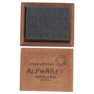 Vintage Alphabet Stamps, Set of 1, Brown, Decorative