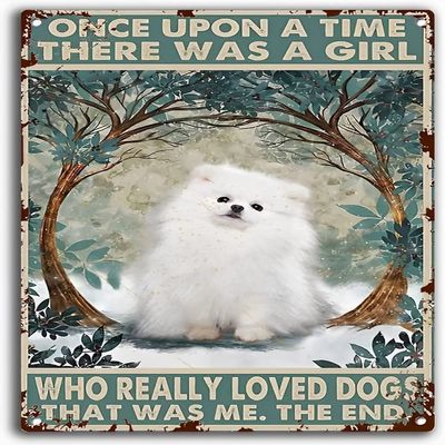 Pomeranian Dog Retro Metal Tin Sign