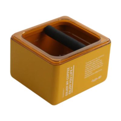 Sharplace Coffee Knock Box for Espresso Grounds, Yellow, S