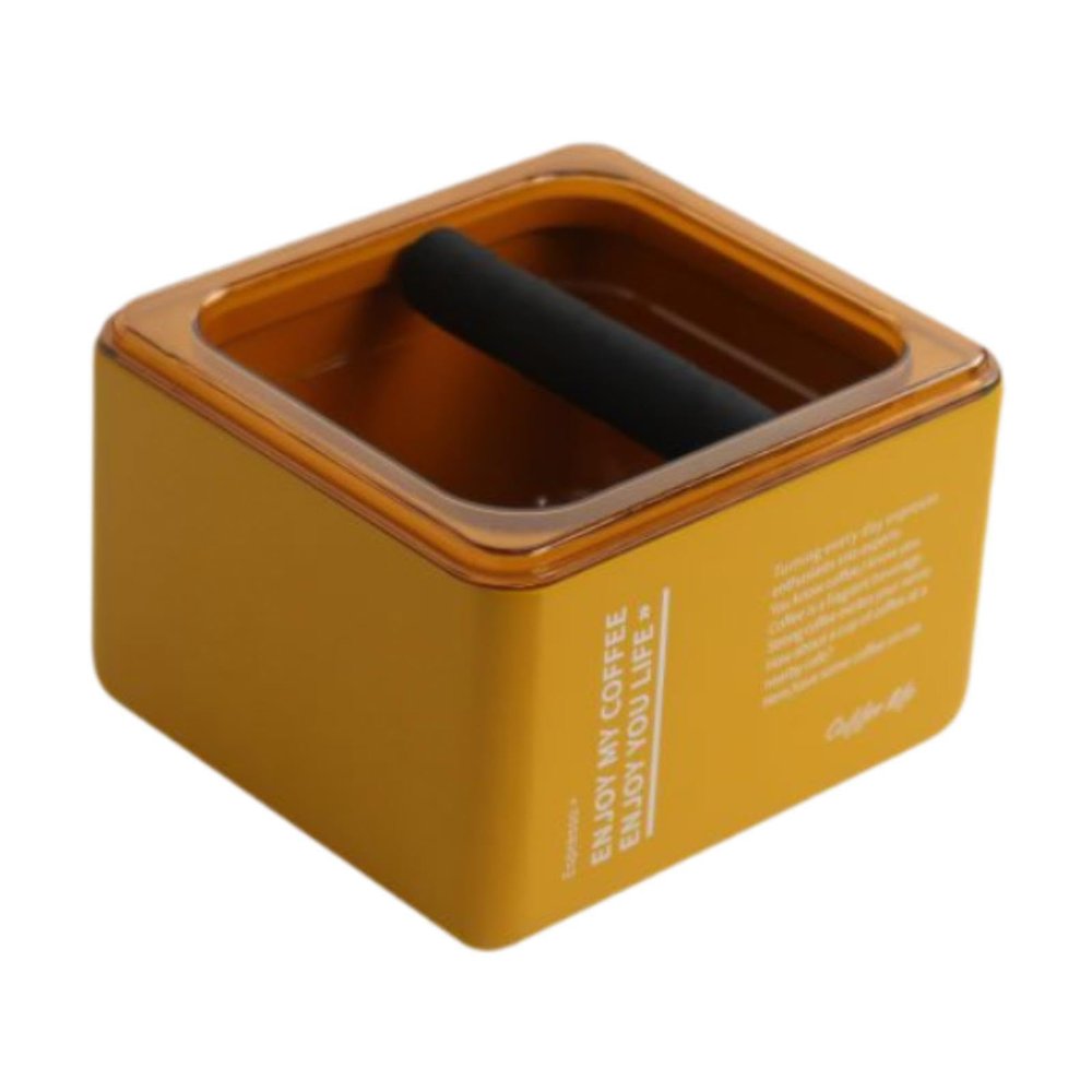 Sharplace Coffee Knock Box for Espresso Grounds, Yellow, S