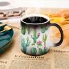 Color-Changing Aquarelle Western Cactus Ceramic Coffee Mug, 312 ml view 3