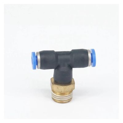IDGTTLDF 5-Piece 1/4-Inch Male-Thread Pneumatic T-Fitting for 4 mm Tube OD