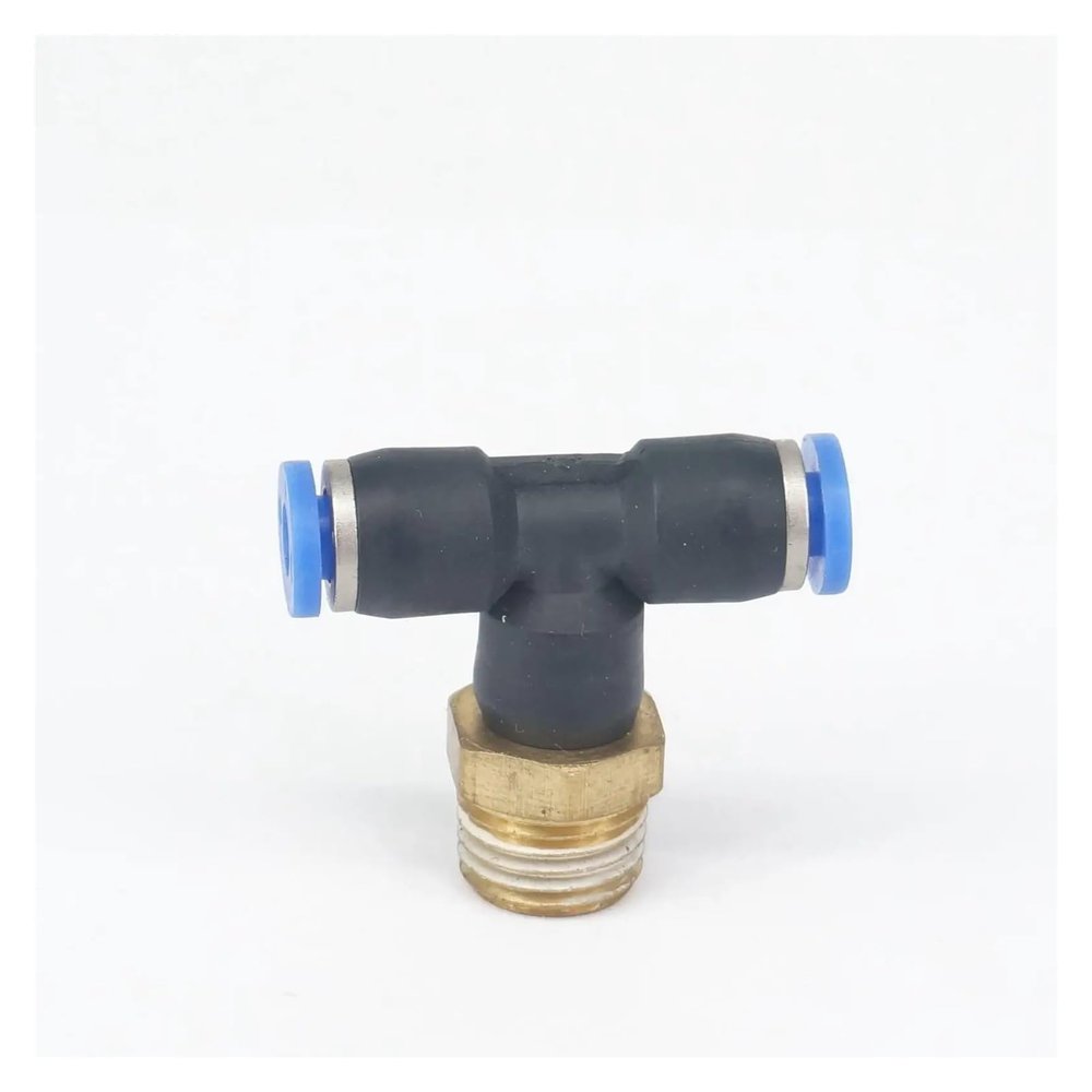 IDGTTLDF 5-Piece 1/4-Inch Male-Thread Pneumatic T-Fitting for 4 mm Tube OD